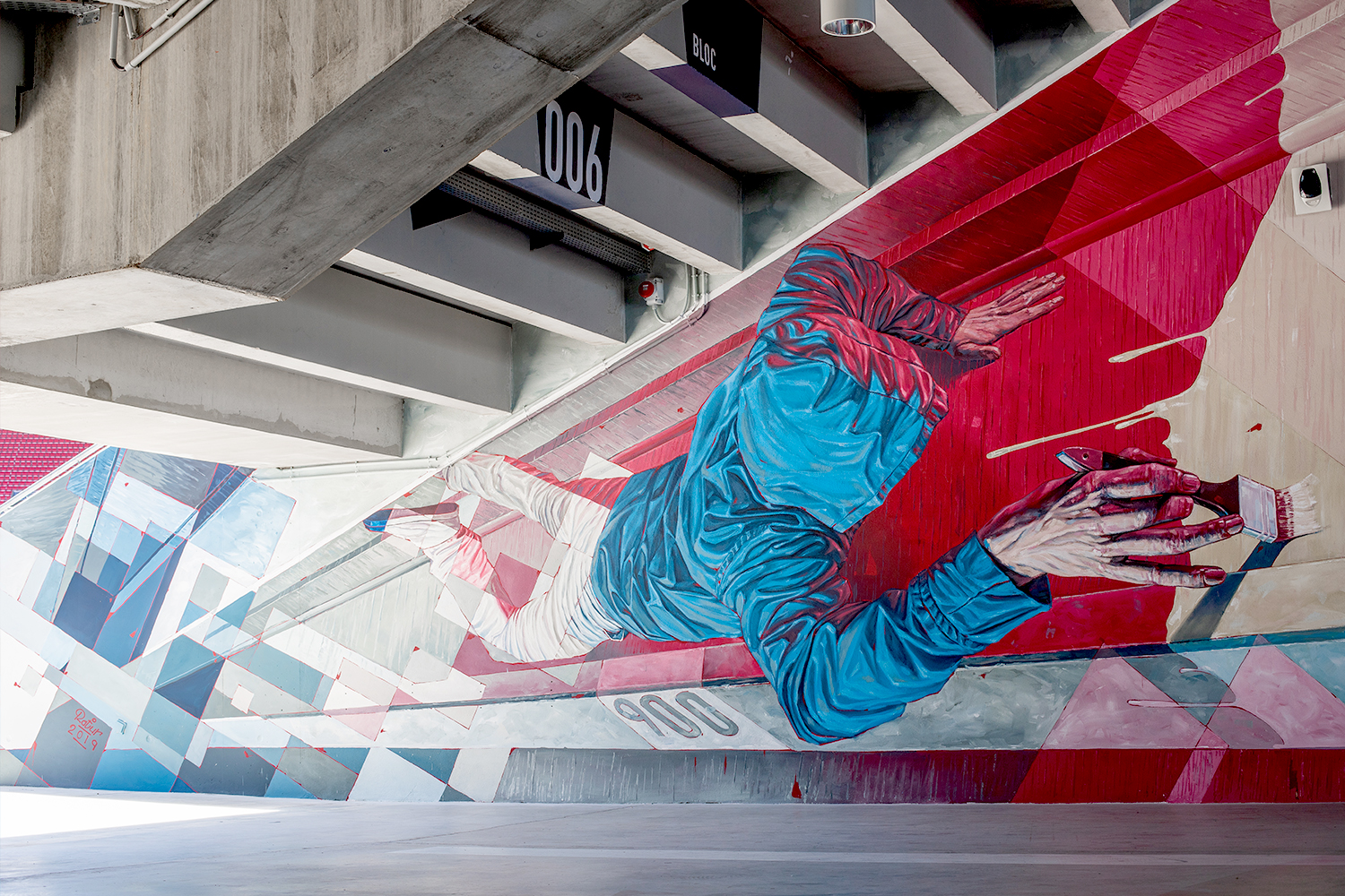 peinture street art ratur pour offside gallery au stade de Lyon
